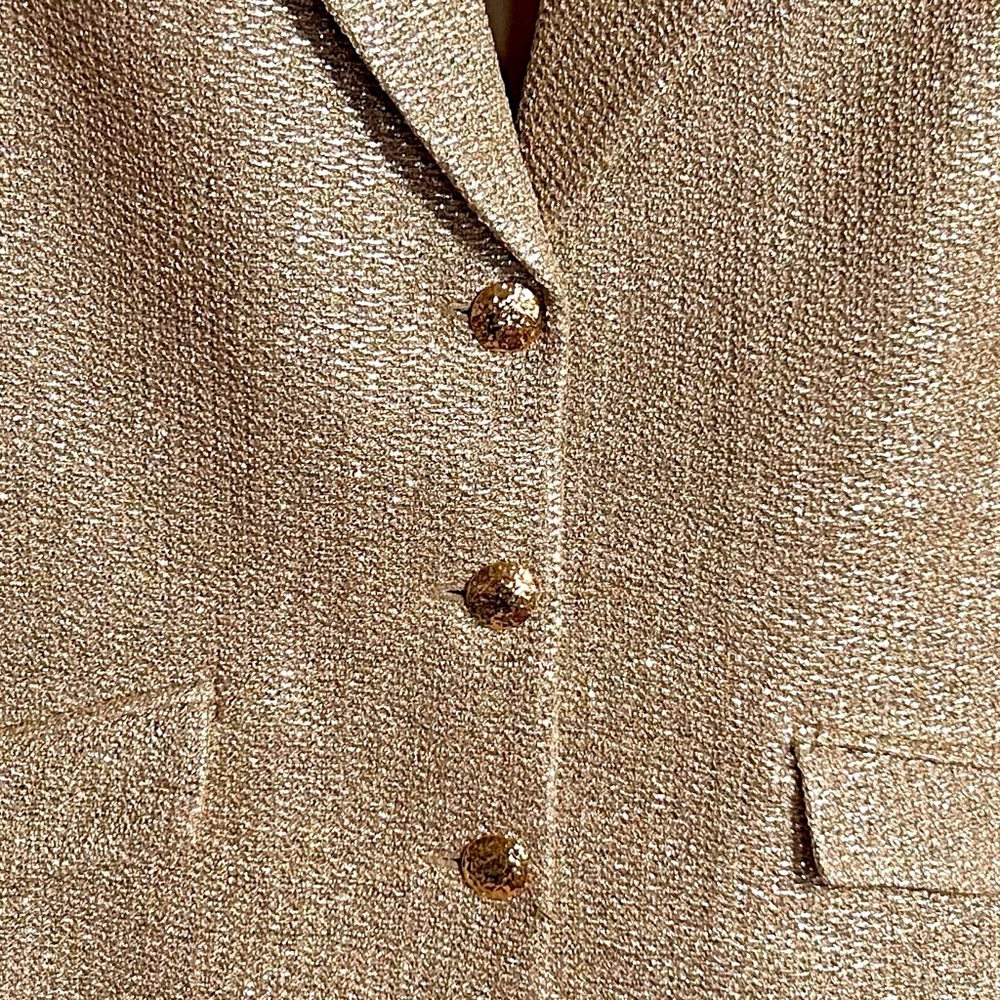 St. John gold knit blazer - Picture 3 of 13